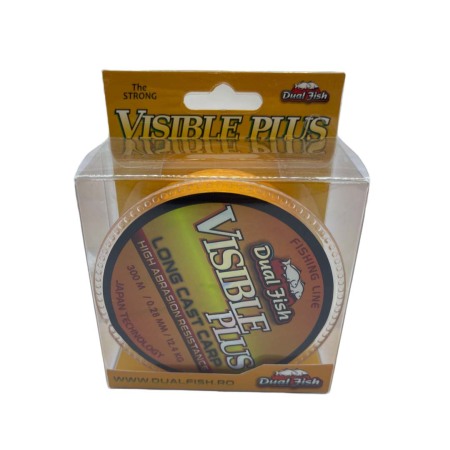 Fire crap - Fir MONOFILAMENT, VIZIBLE PLUS ORANGE FLUO, 300 m, grosime de 028 mm, rezistenta 12,4 kg, Dual Fish