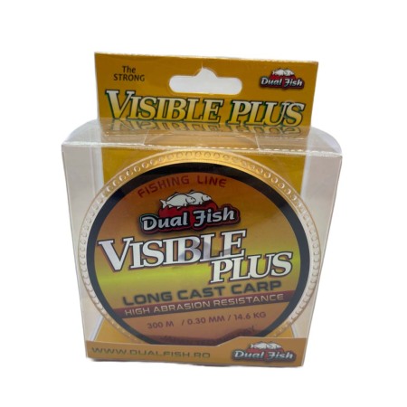 Fire crap - Fir MONOFILAMENT, VIZIBLE PLUS ORANGE FLUO, 300 m, grosime de 030 mm, rezistenta 14,6 kg,  Dual Fish