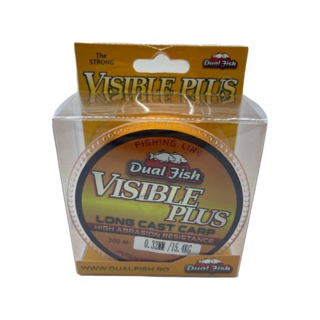 Fire crap - Fir MONOFILAMENT, VIZIBLE PLUS ORANGE FLUO, 300 m, grosime de 032 mm, rezistenta 15,4 kg, Dual Fish