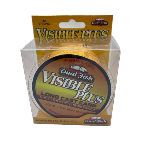 Fire crap - Fir MONOFILAMENT, VIZIBLE PLUS ORANGE FLUO, 300 m, grosime de 040 mm, rezistenta 18,4 kg, Dual Fish