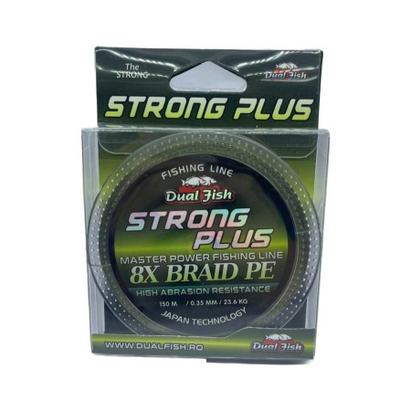 Pescuit la crap - Fir TEXTIL 8X STRONG PLUS, 150 m, grosime de 0,35 mm, rezistenta 23,6 kg,Dual Fish
