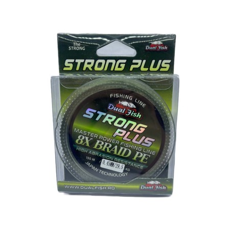 Pescuit la crap - Fir TEXTIL 8X STRONG PLUS, 150 m, grosime de 0,45 mm, rezistenta 29,5 kg, Dual Fish