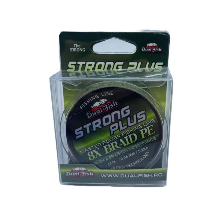 Pescuit la crap - Fir TEXTIL 8X STRONG PLUS, 20 m, grosime de 0,06 mm, rezistenta 5,2 kg, Dual Fish