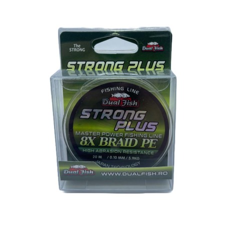Pescuit la crap - Fir TEXTIL 8X STRONG PLUS, 20 m, grosime de 0,10 mm, rezistenta 5,9 kg, Dual Fish