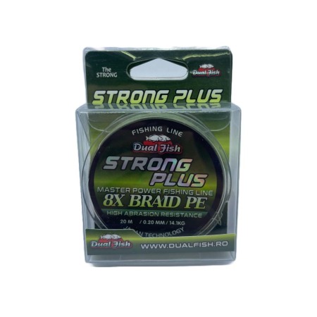 Pescuit la crap - Fir TEXTIL 8X STRONG PLUS, 20 m, grosime de 0,20 mm, rezistenta 14,1 kg, Dual Fish