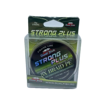 Pescuit la crap - Fir TEXTIL 8X STRONG PLUS, 20 m, grosime de 0,25 mm, rezistenta 19,1 kg, Dual Fish
