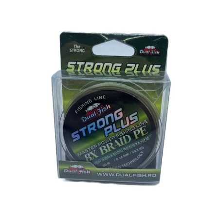 Pescuit la crap - Fir TEXTIL 8X STRONG PLUS, 20 m, grosime de 0,28 mm, rezistenta 20,5 kg, Dual Fish