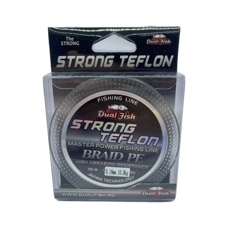 Pescuit la crap - Fir TEXTIL STRONG TEFLON, 100 m, grosime 0,16 mm, rezistenta 10,0 kg, Dual Fish
