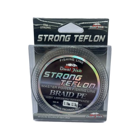 Pescuit la crap - Fir TEXTIL STRONG TEFLON, 100 m, grosime 0,18 mm, rezistenta 12,3 kg, Dual Fish