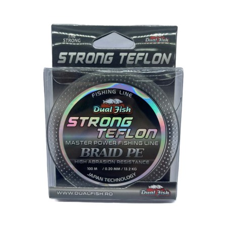 Pescuit la crap - Fir TEXTIL STRONG TEFLON, 100 m, grosime 0,20 mm, rezistenta 13,2 kg, Dual Fish