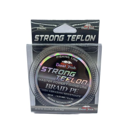 Pescuit la crap - Fir TEXTIL STRONG TEFLON, 100 m, grosime 0,23 mm, rezistenta 14,4 kg, Dual Fish
