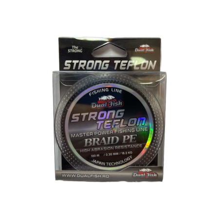 Pescuit la crap - Fir TEXTIL STRONG TEFLON, 100 m, grosime 0,30 mm, rezistenta 12,2 kg, Dual Fish