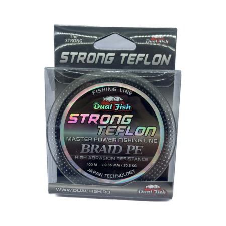Pescuit la crap - Fir TEXTIL STRONG TEFLON, 100 m, grosime 0,35 mm, rezistenta 20,5 kg, Dual Fish