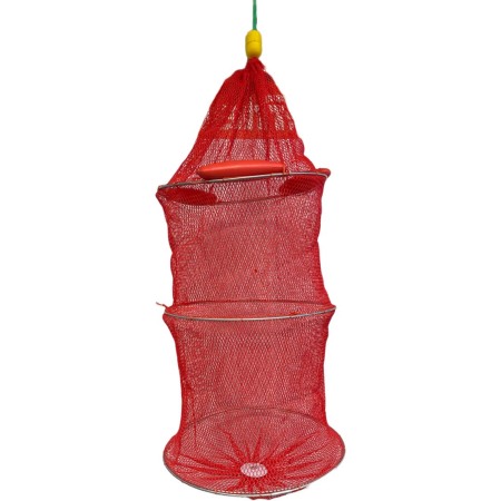Juvelnice - Juvelnic plasa cauciucat, culoare rosu, 3 cercuri diametru 40 cm, lungime de 80 cm, Dual Fish