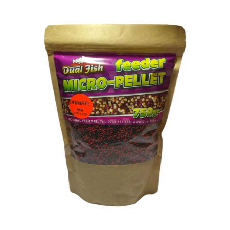 Micro Pelete Special Feeder, dimensiune de 2 mm, aroma de CAPSUNA SI PESTE, 750 gr, Dual Fish