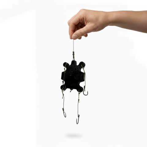 Pescuit la crap - Montura cu plăcută șrot, 4 cârlige, 70 gr, Dual Fish