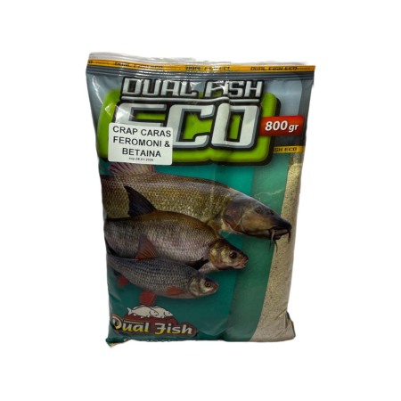 Nada ECO - Nada ECO sub forma de cereale sfaramate pentru pescuit, aditivata, aroma de CRAP CARAS FEROMONI SI BETAINA, 800 grame, Dual Fish