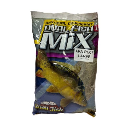 Nada Dual Fish - Nada MIX APA RECE BLACK sub forma de cereale sfaramate pentru pescuit, aditivata, aroma de LARVE, 1 kg, Dual Fish