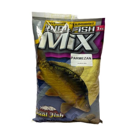 Nada MIX - Nada MIX sub forma de cereale sfaramate pentru pescuit, aditivata, aroma de PARMEZAN, 1 Kg, Dual Fish