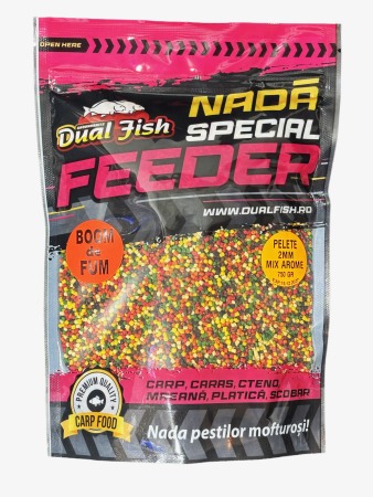 PELETE 2MM BOOM DE FUM SPECIAL FEEDER - PELETE 2MM, BOOM DE FUM SPECIAL FEEDER, AROMA MIX AROME, 750GR, DUAL FISH