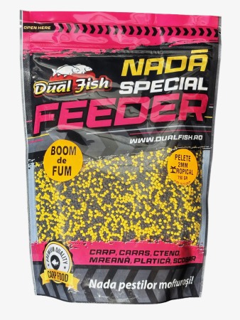 PELETE 2MM BOOM DE FUM SPECIAL FEEDER - PELETE 2MM, BOOM DE FUM SPECIAL FEEDER, AROMA TROPICAL, 750GR, DUAL FISH