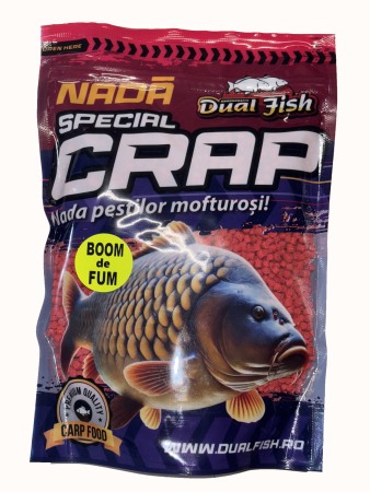 PELETE 4MM BOOM DE FUM SPECIAL CRAP - PELETE 4MM, BOOM DE FUM SPECIAL CRAP, AROMA DE CAPSUNA, 750GR, DUAL FISH