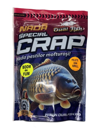 PELETE 4MM BOOM DE FUM SPECIAL CRAP - Pelete 4MM, BOOM DE FUM SPECIAL CRAP, aroma de KRILL, 750gr, Dual Fish