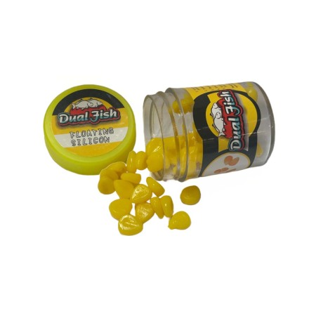 Viermi, rame și biluțe silicon - Porumb artificial (silicon) , culoare galben, Dual Fish