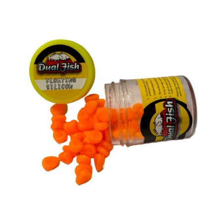 Viermi, rame și biluțe silicon - Porumb artificial (silicon) , culoare portocaliu, Dual Fish