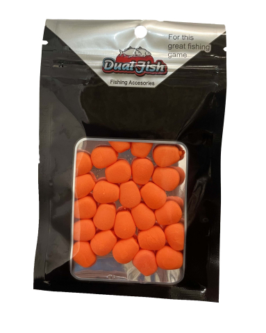 Momeala silicon - Porumb flotant din silicon, cu aroma adaugata, pentru pescuit, culoare portocaliu fluo, Dual Fish