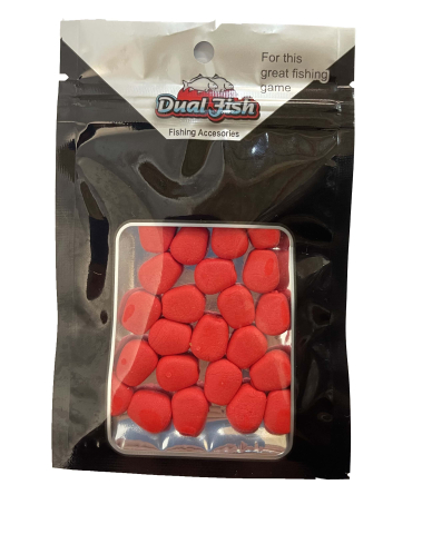 Momeala silicon - Porumb flotant din silicon, cu aroma adaugata, pentru pescuit, culoare rosu, Dual Fish