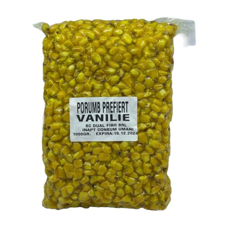 Porumb prefiert - Porumb Prefiert vidat, aroma de VANILIE, 1 kg, Dual Fish