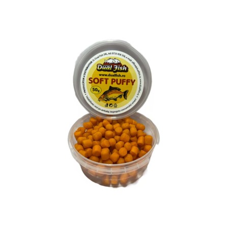 Puffy soft - Puffy Soft, dimensiune mini, aroma de SCOICA (PORTOCALIU), 50 gr, Dual Fish