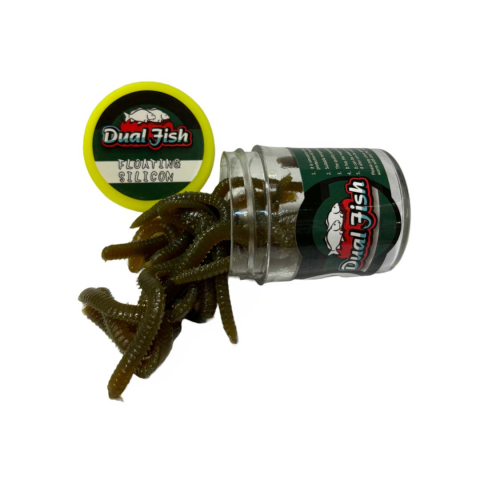 Momeala silicon - Rame artificiale (silicon) cu feromoni, culoare verde, Dual Fish