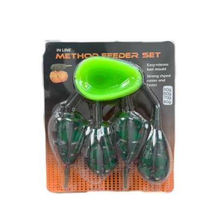 Plumbi/Momitoare feeder - Set matrita + 4 momitoare method feeder, 50 GR + 60 GR + 70 GR + 80 GR, Dual Fish
