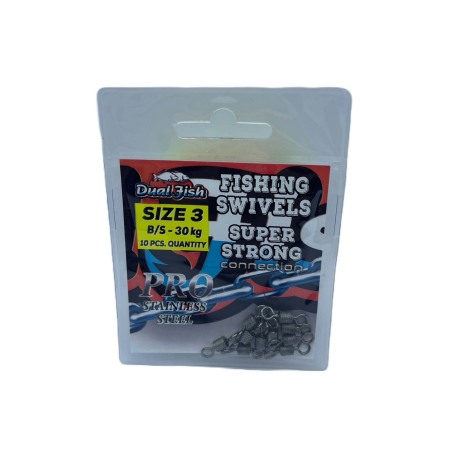 Vartej - Vartej nr 3,  10 bucati /plic, rezistenta 30kg, Dual Fish