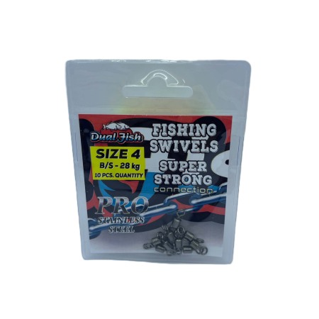 Vartej - Vartej nr 4,  10 bucati /plic, rezistenta 28 kg, Dual Fish