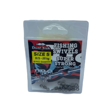 Vartej - Vartej nr 5,  10 bucati /plic, rezistenta 25 kg, Dual Fish