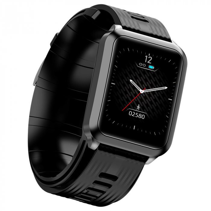 Okosóra iSEN Watch P60 Fekete, IPS 1,65" Vérnyomásmérő felfújható mandzsettával, Családfigyelés, Pulzusszám, Hőmérséklet, Oxigén [6]