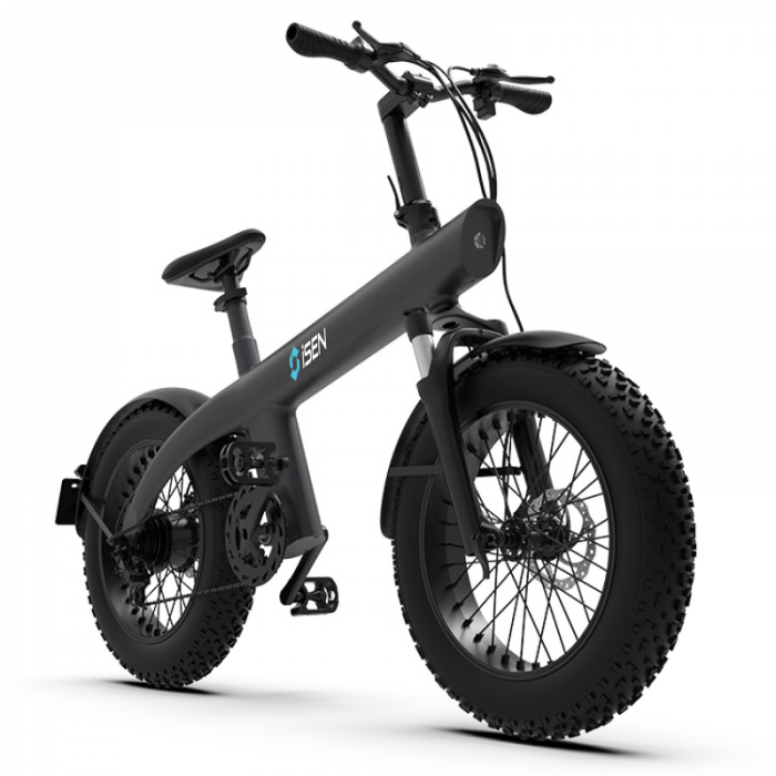 Elektromos kerékpár iSEN Q3 Fat Bike Szürke, 750W, 7 Shimano sebesség, Teljesen elektromos vagy segített kerékpározás, 45km/h, Leszerelhető akkumulátor, IP54 [4]