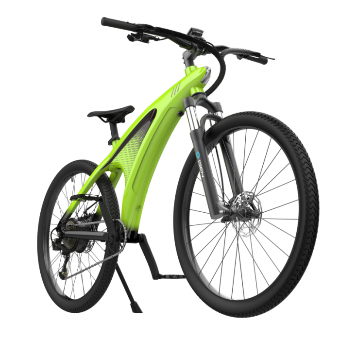 Elektromos kerékpár iSEN Q5 Zöld, 650W, 27.5" kerék, 9 sebességű Shimano, teljesen elektromos vagy asszisztált vezetés, 45km/h, levehető akkumulátor, IPX4 [2]