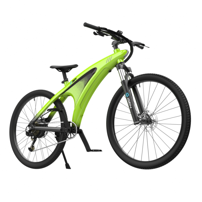 Elektromos kerékpár iSEN Q5 Zöld, 650W, 27.5" kerék, 9 sebességű Shimano, teljesen elektromos vagy asszisztált vezetés, 45km/h, levehető akkumulátor, IPX4 [10]