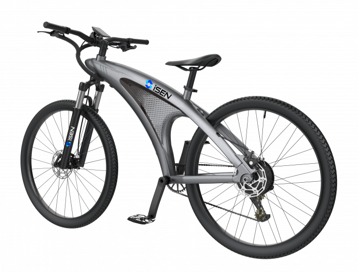 Elektromos kerékpár iSEN Q5 Szürke, 650 W, kerék 27,5", 9 Shimano sebesség, Teljesen elektromos vagy rásegített vezetés, 45 km/h, Kivehető akkumulátor, IPX4 [4]