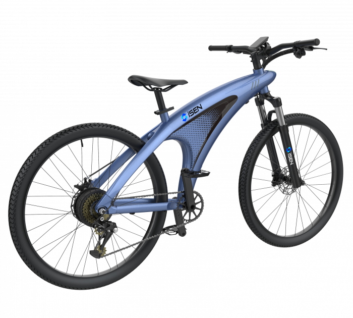 Elektromos kerékpár iSEN Q5 Kék, 650 W, kerék 27,5", 9 Shimano sebesség, Teljesen elektromos vagy rásegített vezetés, 45 km/h, Kivehető akkumulátor, IPX4 [5]