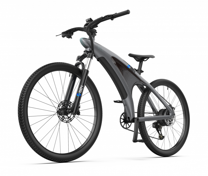 Elektromos kerékpár iSEN Q5 Szürke, 650 W, kerék 27,5", 9 Shimano sebesség, Teljesen elektromos vagy rásegített vezetés, 45 km/h, Kivehető akkumulátor, IPX4 [6]