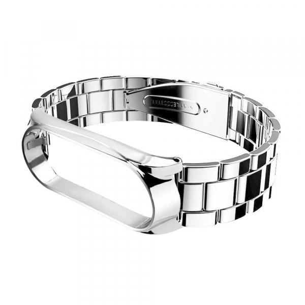 Bratara de schimb din metal cu zale mari pentru Xiaomi Mi band 5 si Mi Band 6, confortabila, eleganta si de calitate [2]