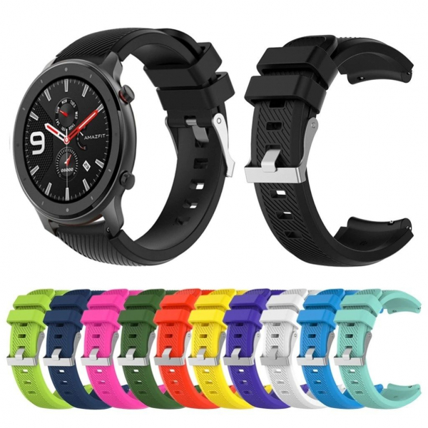 Bratara de schimb din silicon, cu striatii, pentru Xiaomi Huami Amazfit GTR de 47mm, diferite colorituri, confortabila si rezistenta [1]