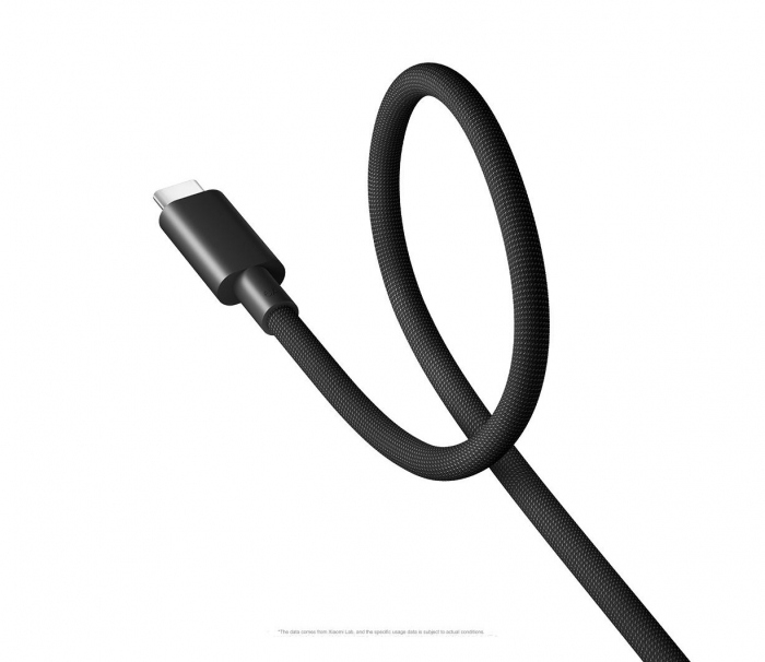 Nagysebességű adatkábel Xiaomi 6A USB 2.0, 100W, 1m (Type-C - Type-C), 10Gbps, 4K 60Hz, Sötétszürke [1]