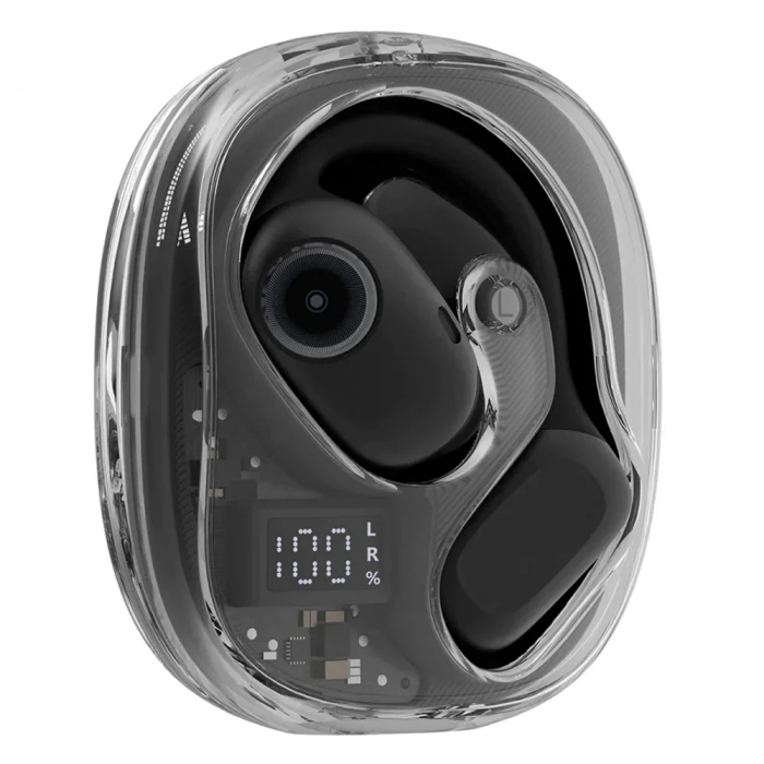 Vezeték nélküli open-ear Blackview AirBuds 100 fülhallgató 500mAh töltőtokkal, Bluetooth 5.3, Onyx Black [2]