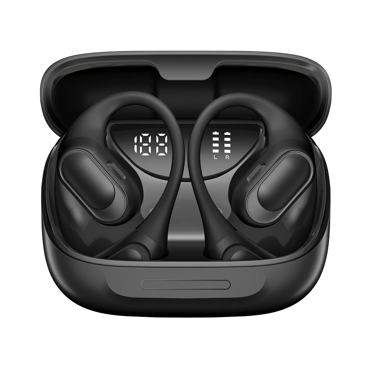 Blackview AirBuds 200 nyitott kialakítású vezeték nélküli fülhallgató 500mAh töltőtokkal, Fekete, Bluetooth 5.4, IP68, AI zajszűrés, Hangalapú asszisztens, Érintésvezérlés, Szilikon [3]